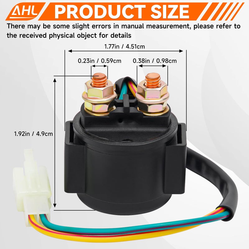 AHL Starter Solenoid Relay for 4-Stroke GY6 Engine 50cc 70cc 90cc 100cc 150cc 200cc 250cc ATV Dirt Bikes Scooters Go Kart Dne Buggys Quad 4 Wheelers Pit Bike Moped Roketa SSR Taotao Sunl Coolster - Image 3